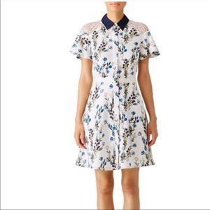 Draper James Cloister Floral Lace Silk Shirt Dress Size 8
